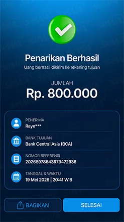Bukti pencairan Raye*** sebesar Rp800.000